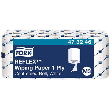Prosoape cu derulare centrală, Tork, Mini, Reflex Advanced, alb, 1 strat, 120m/rolă (12 role/bax), M3 - 473246