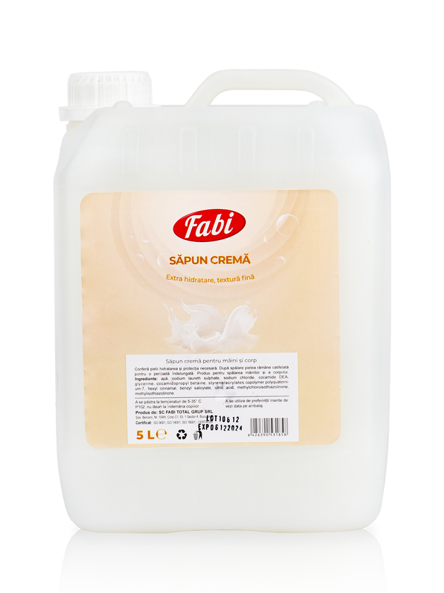 Săpun lichid cremă, Fabi, 5L, curățare delicată