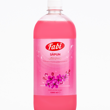 Săpun lichid, Fabi, roz, parfum flori de liliac