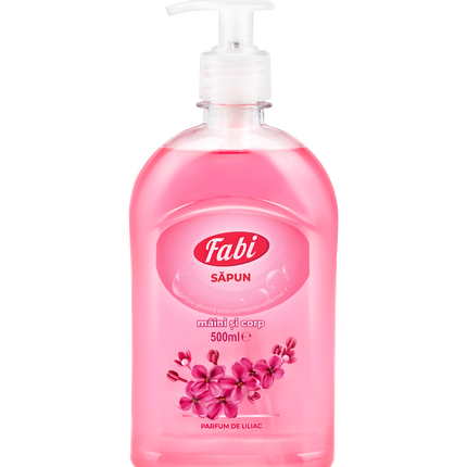 Săpun lichid, Fabi, roz, parfum flori de liliac