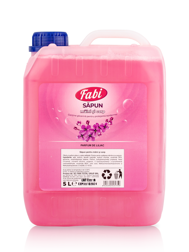 Săpun lichid, Fabi, roz, 5L, parfum flori de liliac