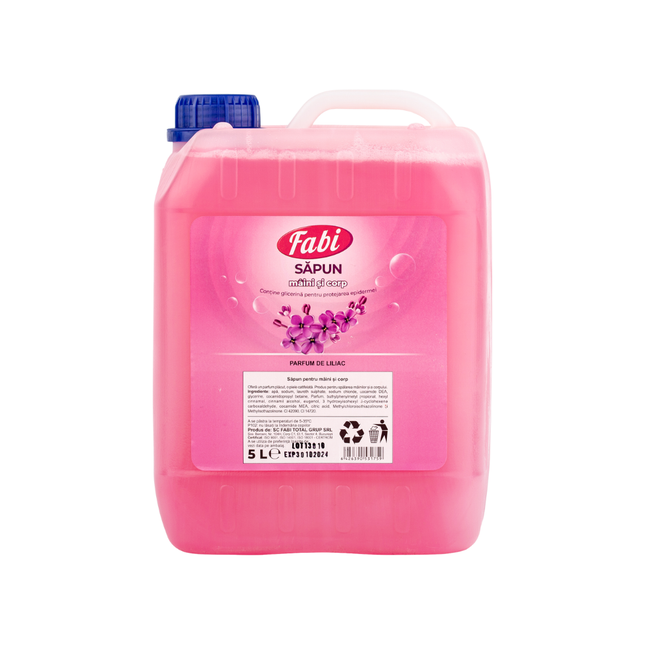 Săpun lichid parfumat cu aromă de liliac. Oferă o curățare plăcută și o senzație de prospețime.