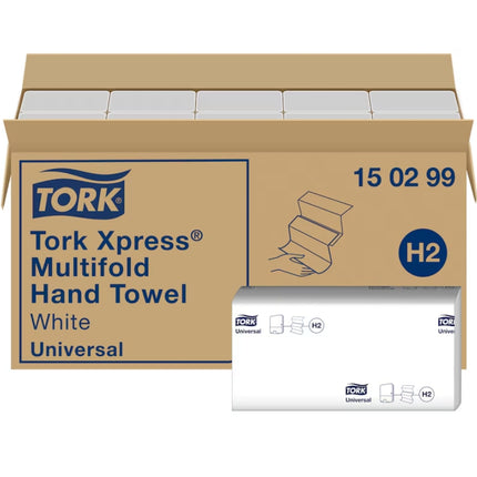Prosoape pentru mâini, Tork Xpress® , Economice, Multifold, Alb, H2, 237 PORTII/PACHET (20 PAC/BAX) - 150299