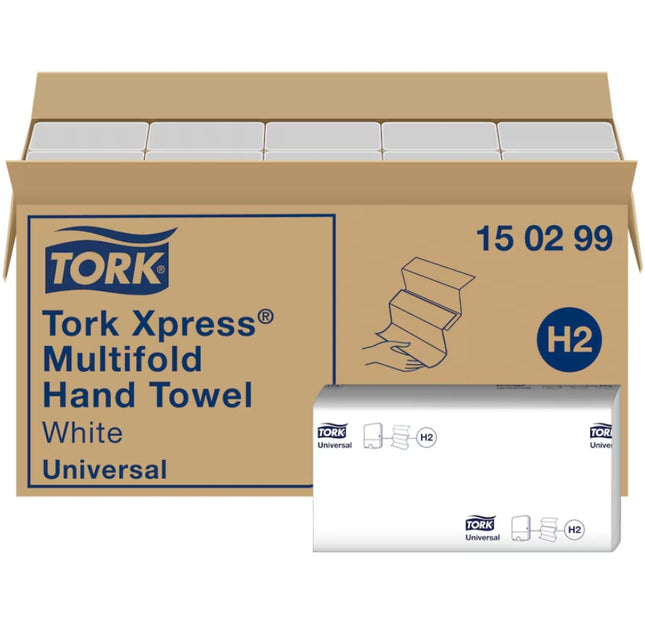 Prosoape pentru mâini, Tork Xpress® , Economice, Multifold, Alb, H2, 237 PORTII/PACHET (20 PAC/BAX) - 150299