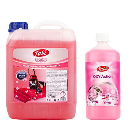 Pachet Fabi, Detergent covor injectie-extractie 5L & Oxy Action 1L