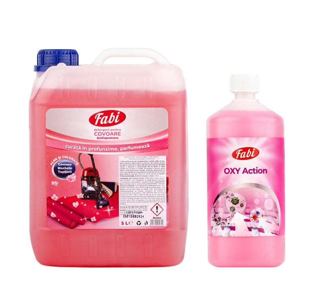 Pachet Fabi, Detergent covor injectie-extractie 5L & Oxy Action 1L