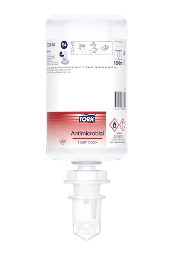 Săpun Spumă Tork Antimicrobial, produs biocid, 1L, 6 buc/bax - 520800