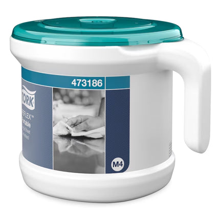 Set prosoape din Hârtie Tork Reflex™ + Dispenser cu Derulare Centrală Alb și Turcoaz,  M4 - 473186