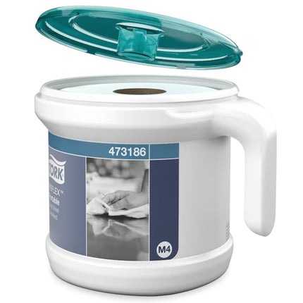 Set prosoape din Hârtie Tork Reflex™ + Dispenser cu Derulare Centrală Alb și Turcoaz,  M4 - 473186