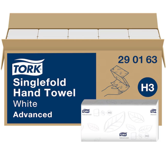 Prosoape pentru Mâini, Tork  Soft Singlefold, Alb, H3 (15 PAC/BAX) - 290163