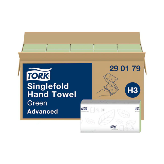 Servetele Tork pliate V Advanced verzi H3 290179 produs destinat uzului profesional in spatii comerciale
