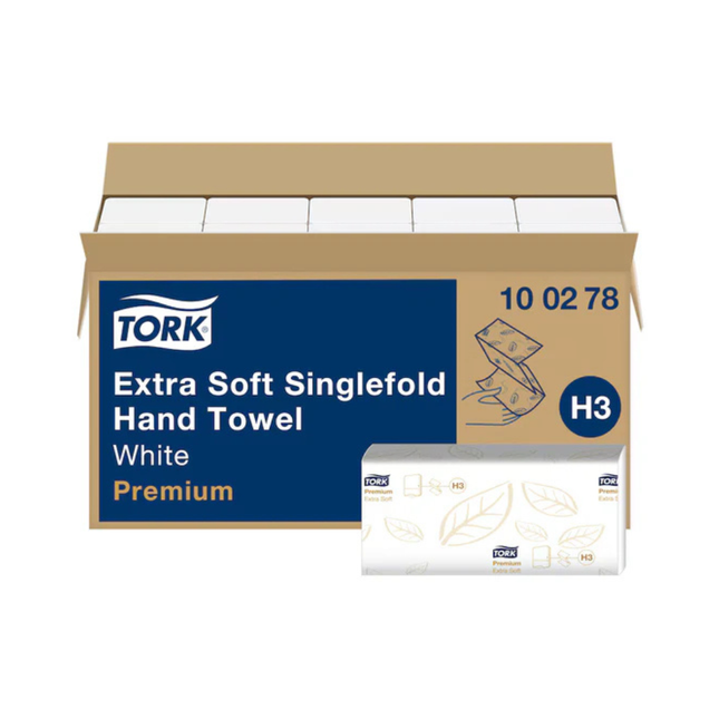 Servetele Tork pliate V Premium albe H3 100278 produs destinat uzului profesional in spatii comerciale
