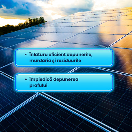 Soluție specială pentru curățarea panourilor solare fără urme