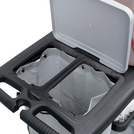 Cărucior curățenie, Sprintus, 2 găleți × 17 L, 4 găleți × 4 L, sac 120 L – 301106