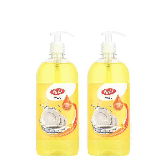 Detergent pentru vase, Fabi, 2X 1L, cu pompita
