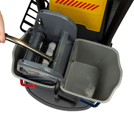 Cărucior curățenie, Sprintus, 2 găleți × 17 L, 4 găleți × 4 L, sac 120 L – 301106