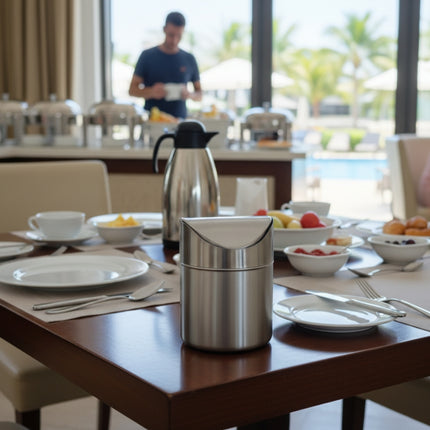 Cos de gunoi din inox, 1.25l, pentru birou sau masa