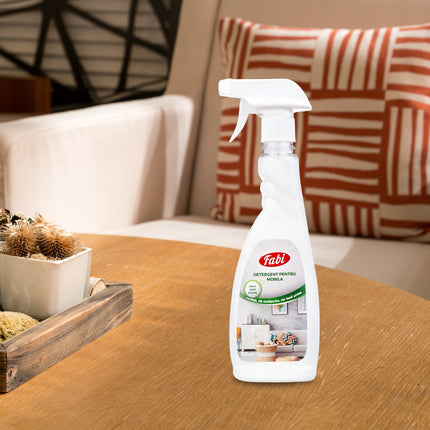 Detergent profesional pentru mobila Fabi 500ml cu pulverizator, curățare eficientă pentru lemn și mobilier