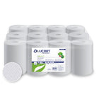 Prosoape mini derulare centrală, Lucart, Eco CF 14, 2 str., hârtie reciclată albă, 55 m/rolă, 240 porții (12 role/bax) - 861080