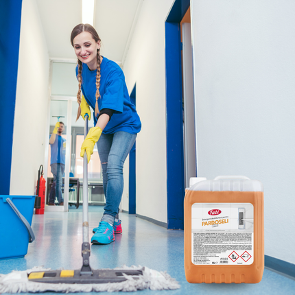 Bidon 5 L detergent Fabi Pro portocaliu pentru igienizarea pardoselilor