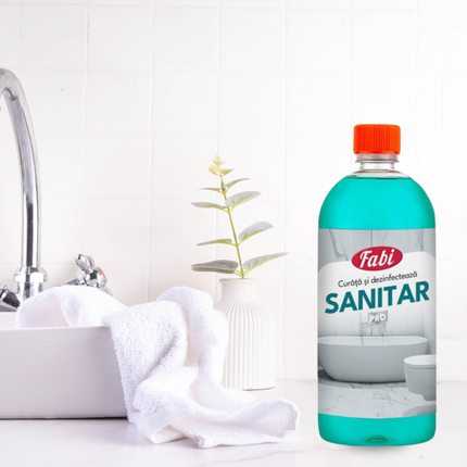 Detergent sanitar Fabi Pro pentru toalete si obiecte sanitare.