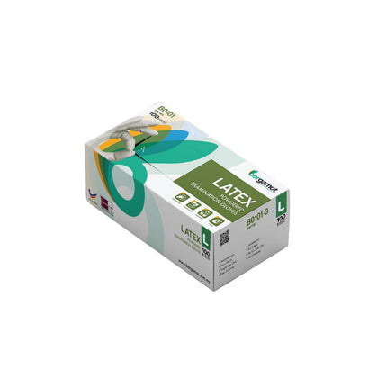Cutie 100 mănuși medicale, Bergamot, din latex, pudrate