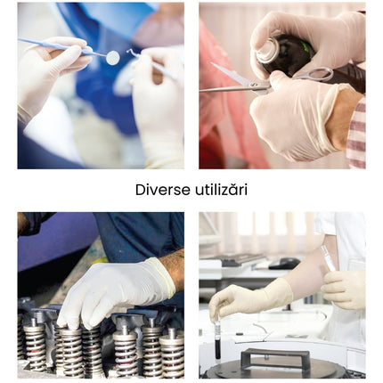 Cutie 100 mănuși medicale, Bergamot, din latex, pudrate
