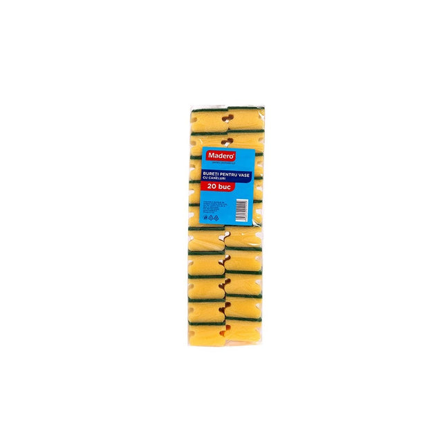 Bureți pentru vase Madero, cu caneluri, 20 buc/set