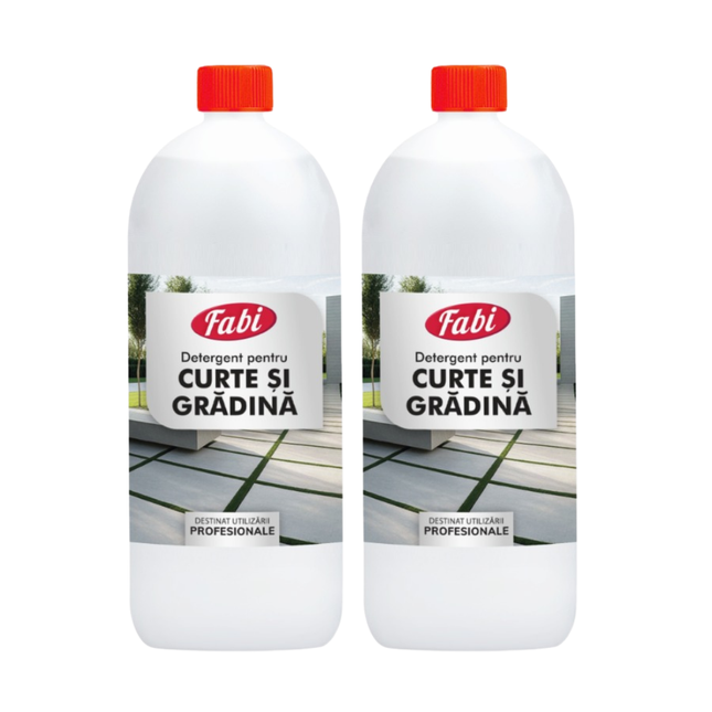 Detergent pentru curte și grădină, Fabi, îndepărtează lichenii și algele, 2X1L