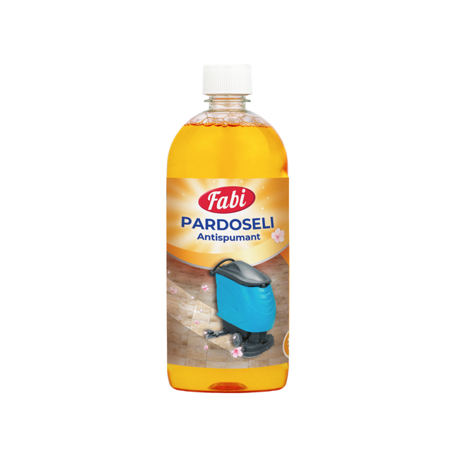 Detergent dezinfectant antispumant pentru pardoseli, 1 litru, acțiune 3 în 1: curățare, dezinfectare și control al spumei pentru mașinile automate.