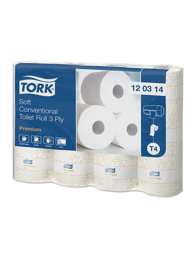 Hârtie igienică, Tork, Premium Soft, 3 straturi, 16.1m/rolă (12 role/pachet) T4 - 120314