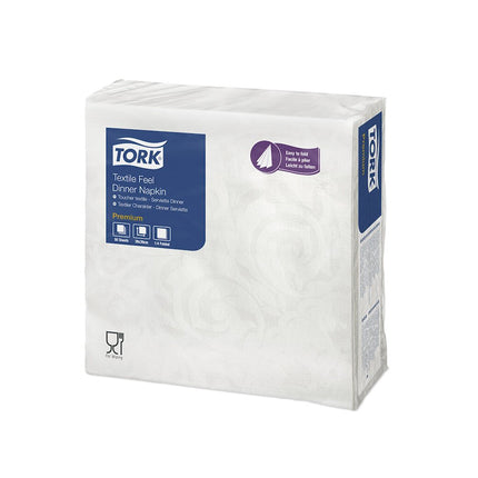 Șervețele de masă textile, Tork, 39 x 39 cm, alb, premium  - 13256