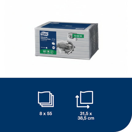 Lavete industriale, Tork, gri, 31.5×38.5 cm, W8 - 520350