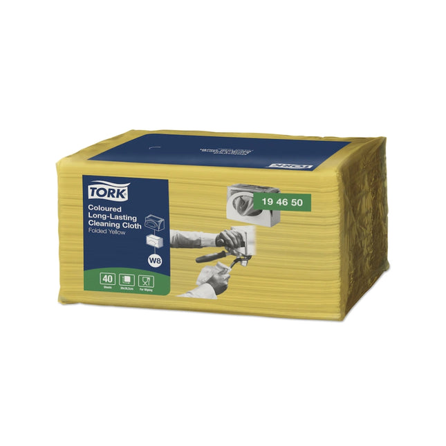 Lavete Multipurpose Long-Lasting, Tork, 40 porții/pac, 8 pac/bax, W8, galbene - 194650