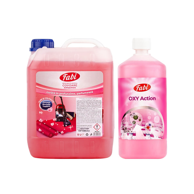 Pachet Fabi, Detergent covor injectie-extractie 5L & Oxy Action 1L