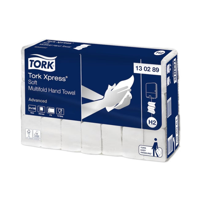 Prosoape pentru mâini Tork Xpress® Soft Multifold Advanced 2 straturi Z, 21 pachete/bax - 130289
