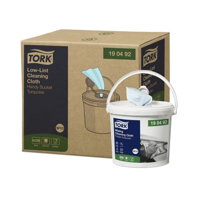 Găletușa cu lavete pentru curățare Tork Low-Lint Handy Bucket, 200 buc/găleată  - 190492