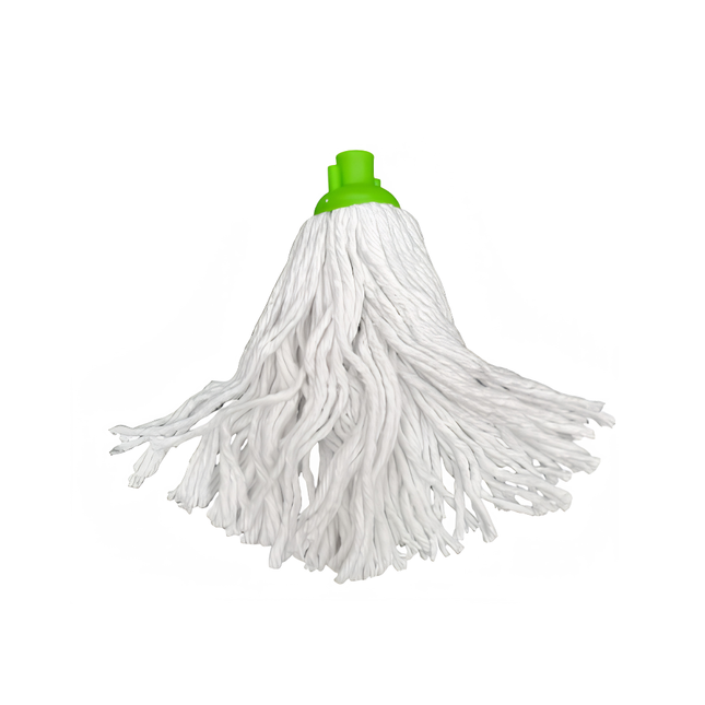 Rezervă mop din bumbac 250 g, fir alb, capac verde