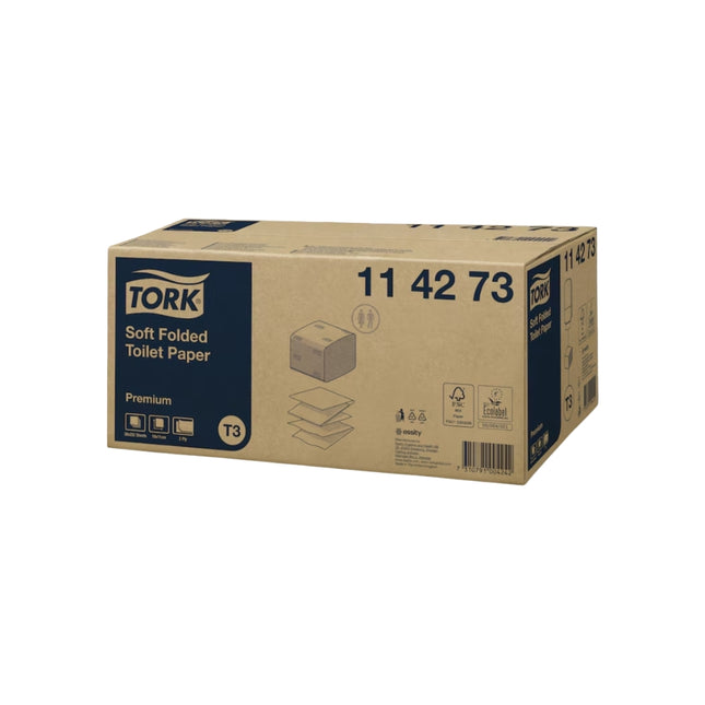 Hârtie igienică Tork Soft pliată, Tork, 2 straturi, 252 buc/pachet, 30 pachete/bax, T3 - 114273