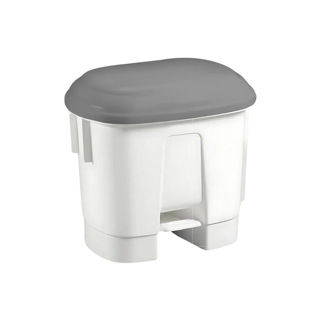 Coș de gunoi, Sirius, 30 L, alb cu pedală și capac gri, pentru colectarea deșeurilor