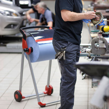 Hârtie de șters industrială, Tork, Heavy-Duty, ultra-rezistentă, albastru, 3 straturi, 2 x 119 m, 2 x 350 porții, W1/W2, 2 role – 130081